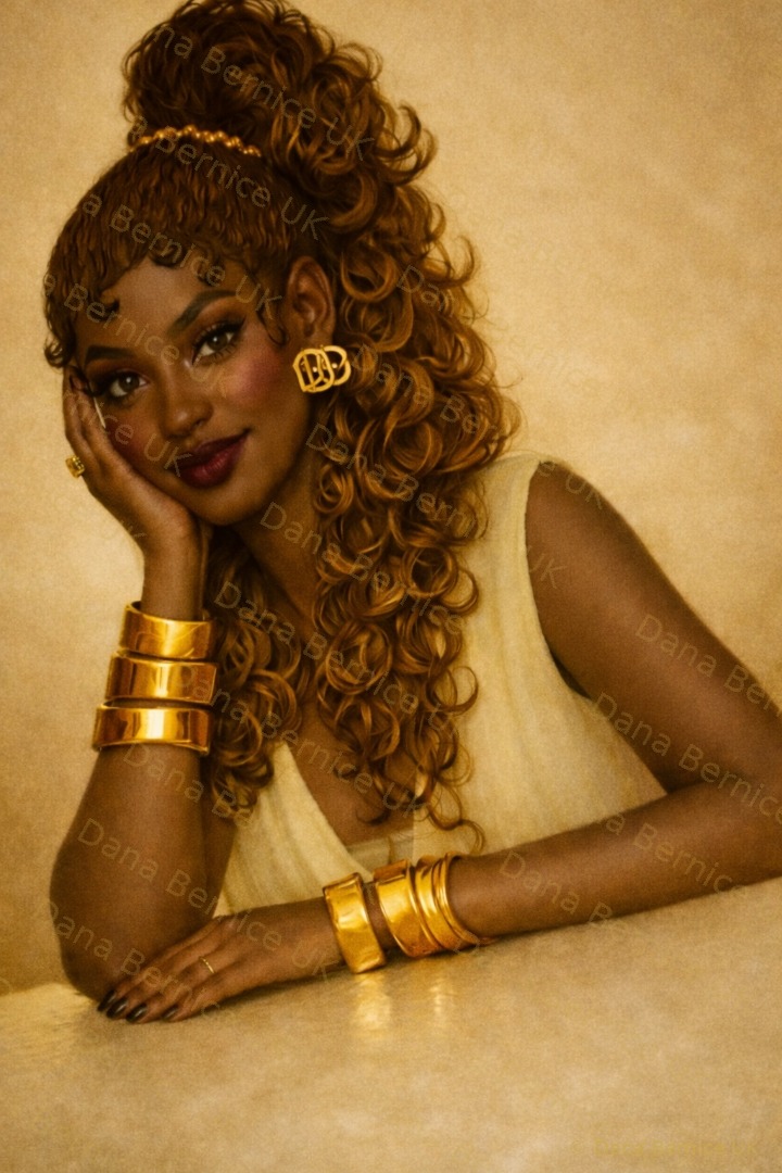 Dana Bernice UK gold bangles and DB earring